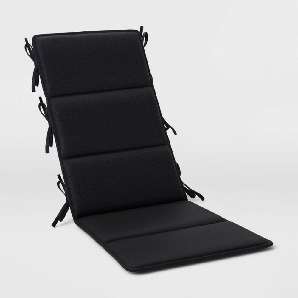 18.25"x42" Solid Adirondack Outdoor Chair Cushion Black - Room Essentials